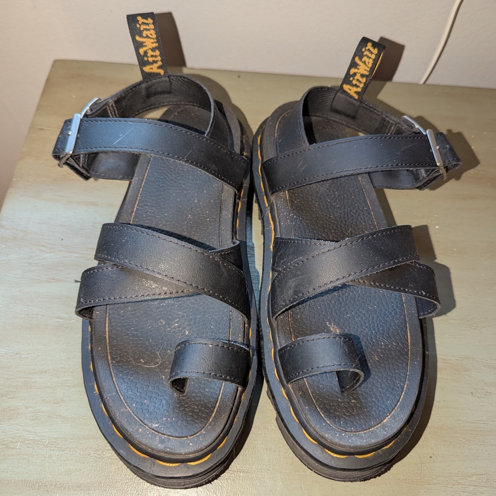 Dr. Martens Black Platform Sandals with Adjustable Straps